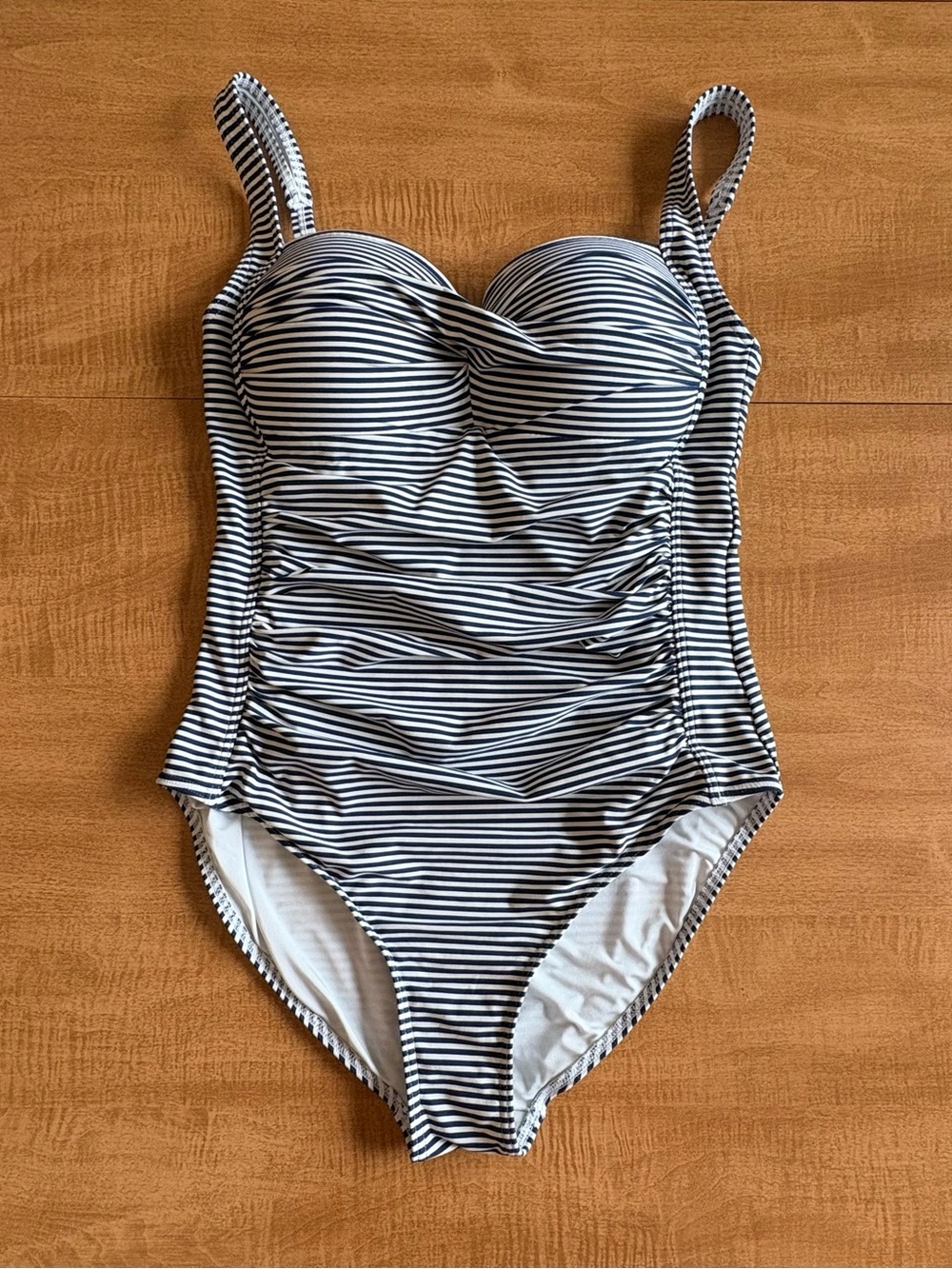 Nip Tuck Striped Navy & White One-Piece  Swim Suit